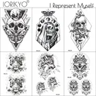 Водостойкие черные временные тату-наклейки для женщин, мужские геометрические наклейки на тело, грудь, руки, искусство, искусство, демон, волк, тату, шея, советы по макияжу