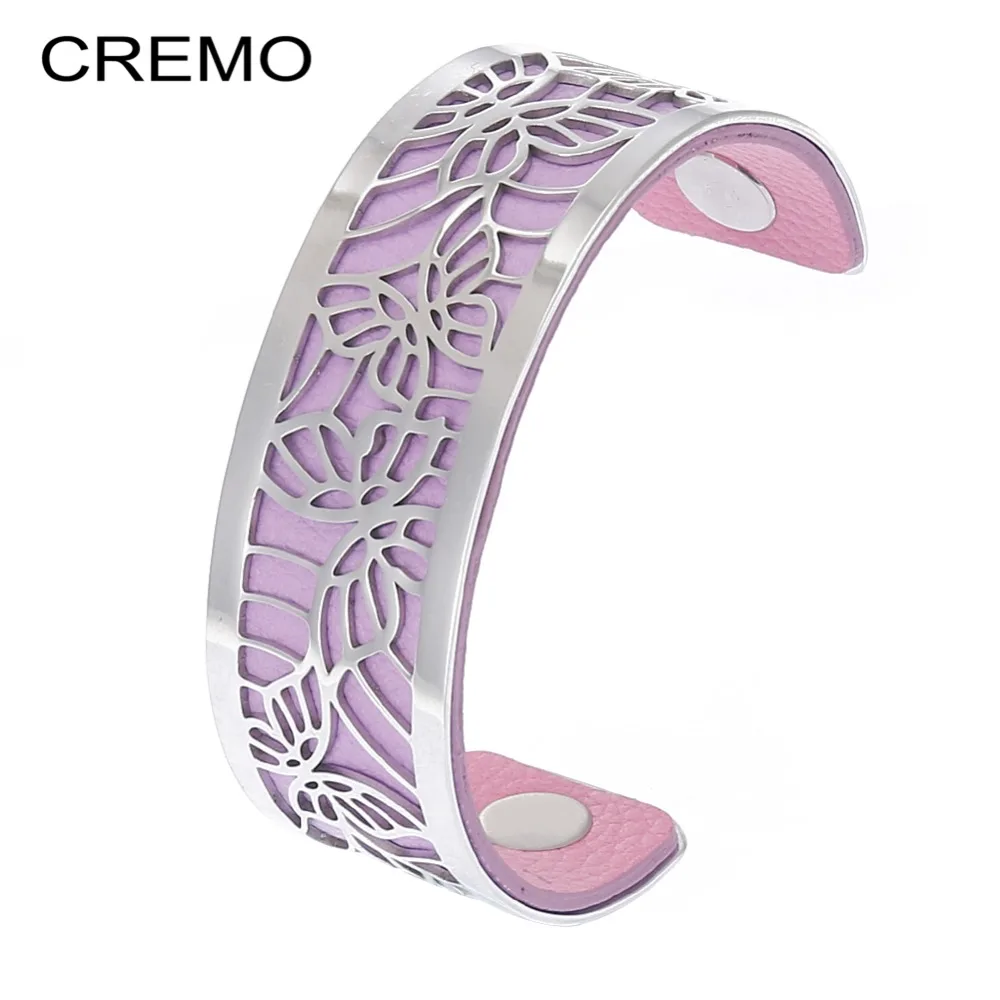 

Cremo Manchette Butterfly Argent Bracelet & Bangles Stainless Steel Bangle Woman Reversible Leather Cuff Bracelet