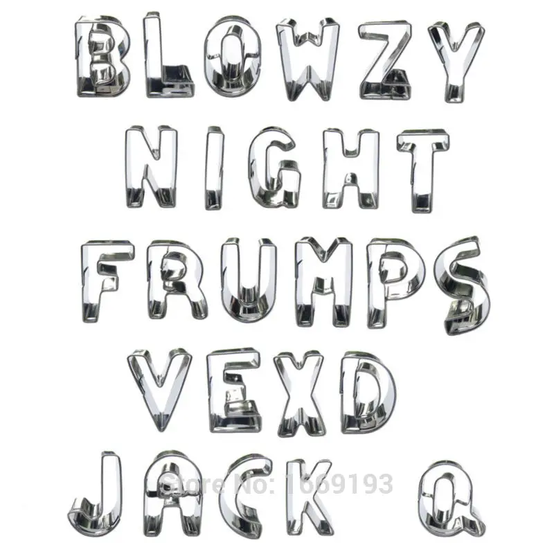 Мини Резак для печенья из нержавеющей стали украшение торта фонданта инструменты A B C D E F G H I J K L M N O P Q R S T U V W Y