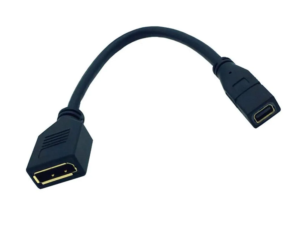 

cable cy Gold Plated DP to Mini DP Female Mini 1080P HD Displayport to Female Displayport Cable Converter 30cm
