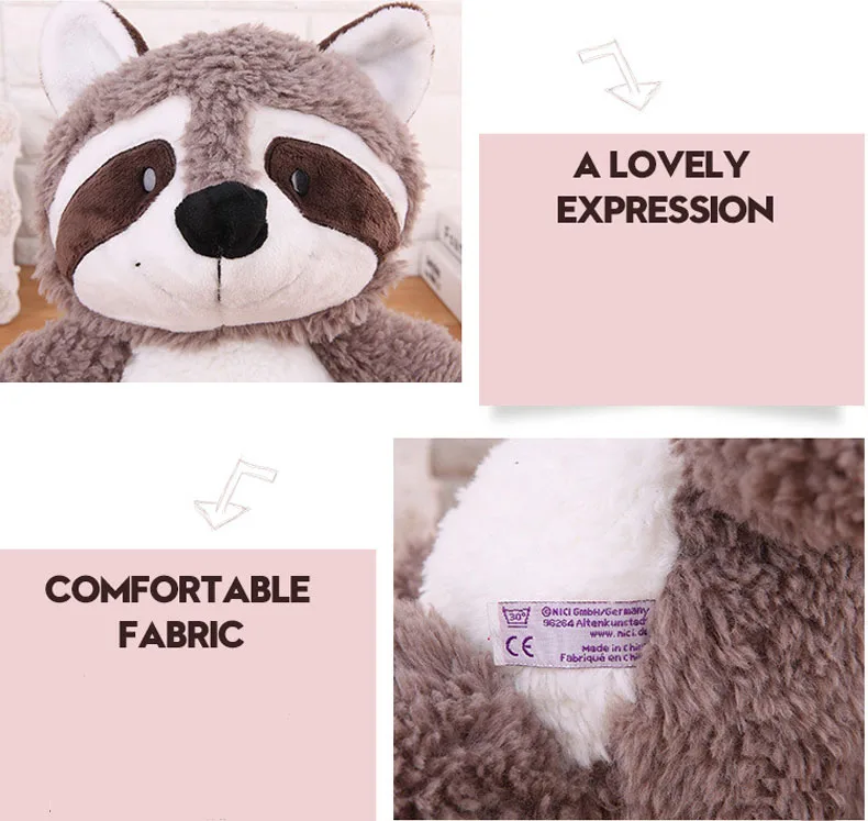 Kawaii/плюшевая игрушка из енота; милый енот; мягкая кукла; подушка для девочек; подарок на день рождения; 25 см