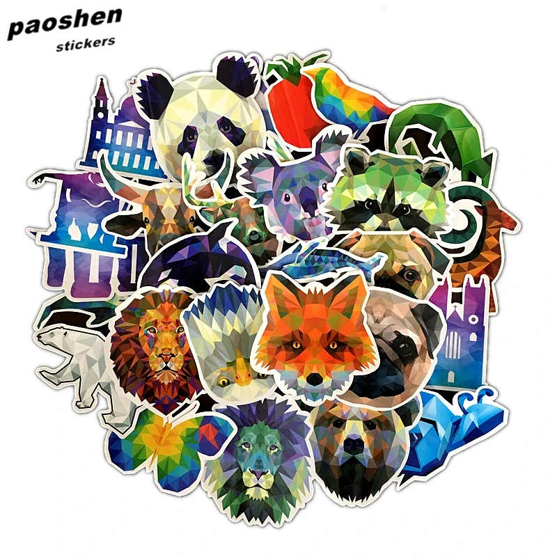 35 шт./лот водонепроницаемые наклейки из ПВХ с алмазными животными для ноутбука