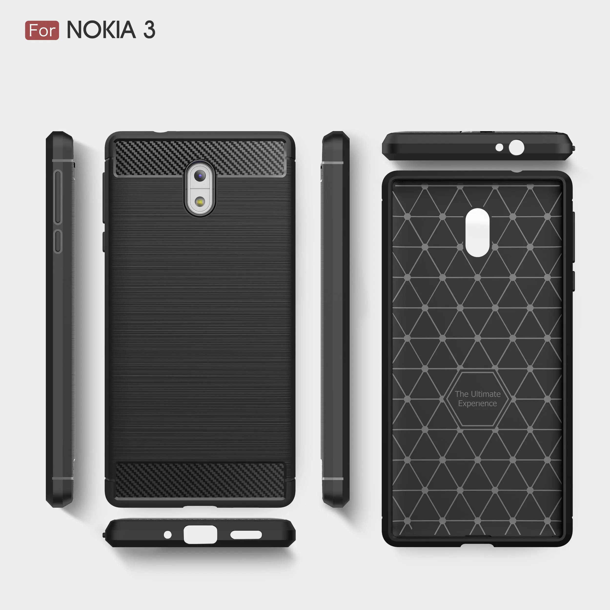 Soft Silicone Carbon Fiber Case for etui Nokia 3 ta-1032 Dual Sim Slim TPU Back Cover Nokia-3 Mobile Phone Nokia3 Coque |