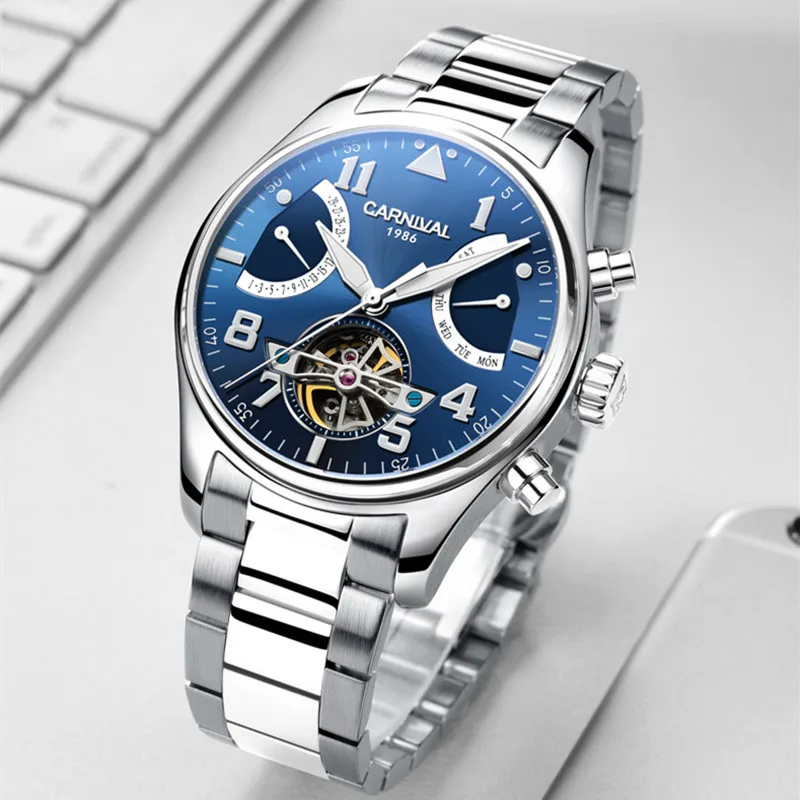 Карнавальный швейцарский бренд tourbillon автоматические механические наручные часы