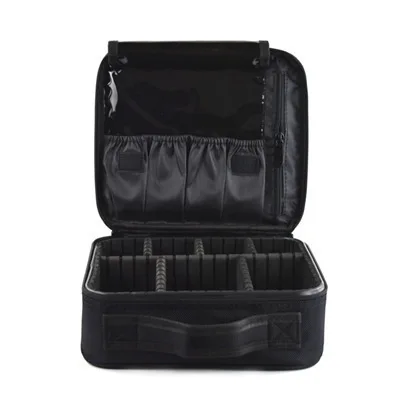 Black compartment RUPUTIN, Брендовая женская профессиональная косметичка для макияжа, для путешествий, для женщин, косметички, Полуперманентная татуировка, для ногтей, многослойная Сумка с инструментами - Цвет: Black compartment