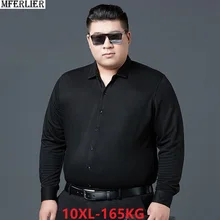 Толстая рубашка мужская с длинным рукавом большой размер зима 7XL 8XL 9XL 10XL теплая хлопковая деловая официальная офисная Осенняя мужская домашняя одежда рубашки 54