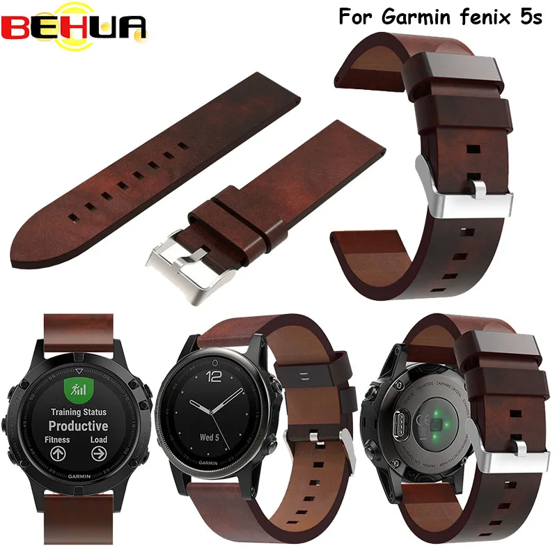 Luxury Leather Strap wrist watch Band Genuine Watchband bracelet strap for Garmin Fenix 5S wristband Replacement | Электроника