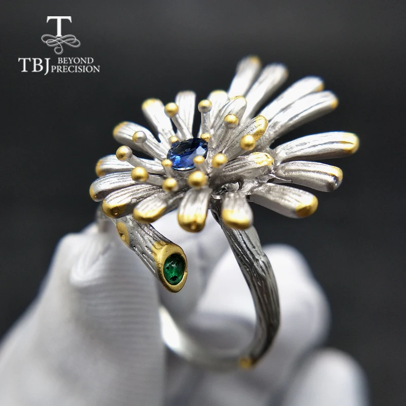 TBJ элегантный цветочный дизайн комплект ювелирных изделий с натуральным