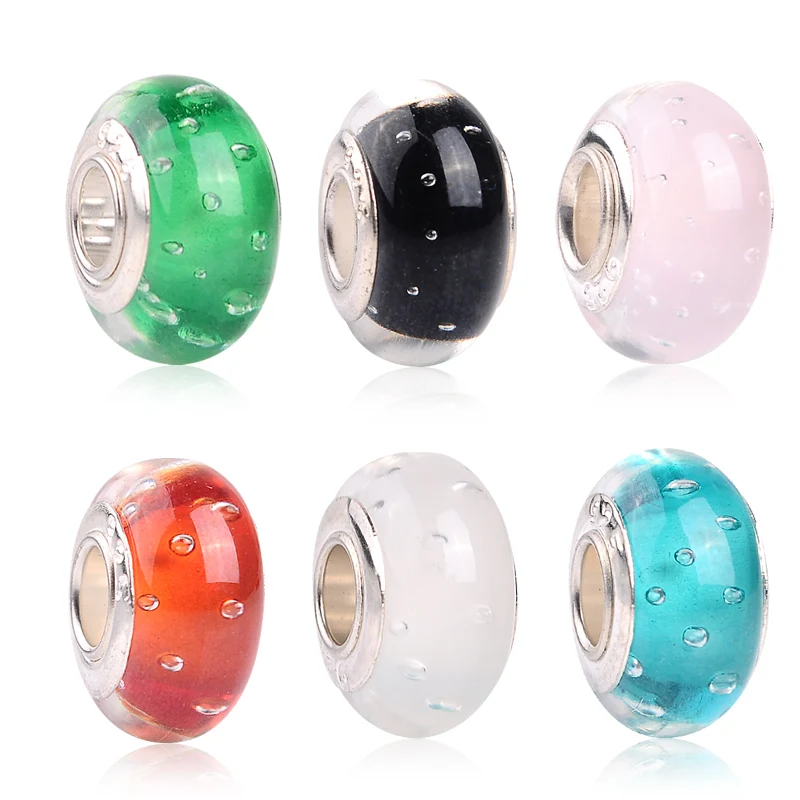 Высококачественные круглые бусины из муранского стекла в форме пузыря розовые