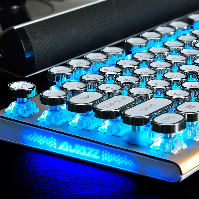 87/104 ключей Ajazz AK40 проводной панк Keycap зеленый/синий/смешанный LED подсветка USB