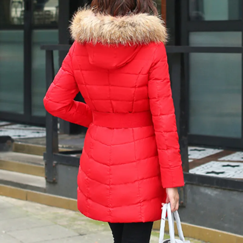 Минни Маус Abrigos Mujer Invierno 2018 Для женщин Зима плюс Размеры куртка с капюшоном ремень