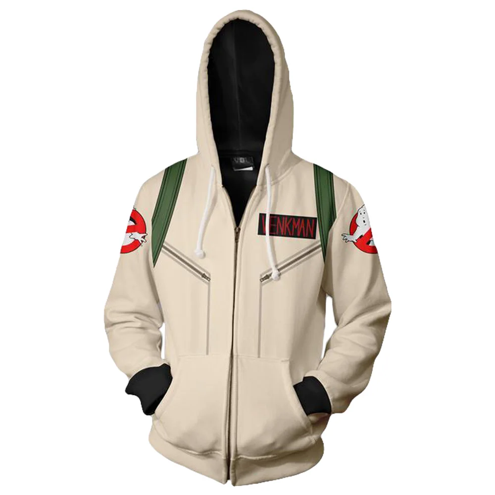 Movie Ghost Busters Hoodie Ghostbusters 3D Printed Zip Up Sweatshirts Fashion Coat Adult Plus Size | Мужская одежда