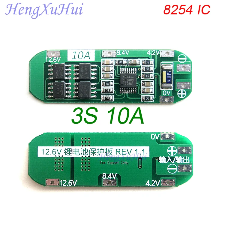 3S 10A 8254IC Lithium Battery PCB Protection Board 12.6V | Электроника