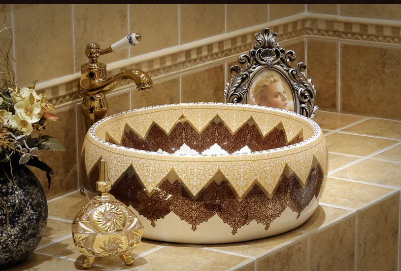 Роскошная ванная комната vanity в европейском стиле китайское искусство