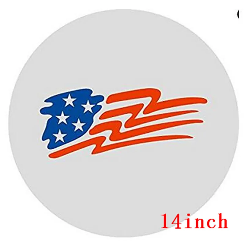 1 шт. покрытие для автомобильной покрышки 1", 15", 1" 17 дюймов белый США американский флаг логотип ПВХ ПУ запасные шины колеса крышки клапана для автомобилей Аксессуары - Цвет: 14 inch USA flag