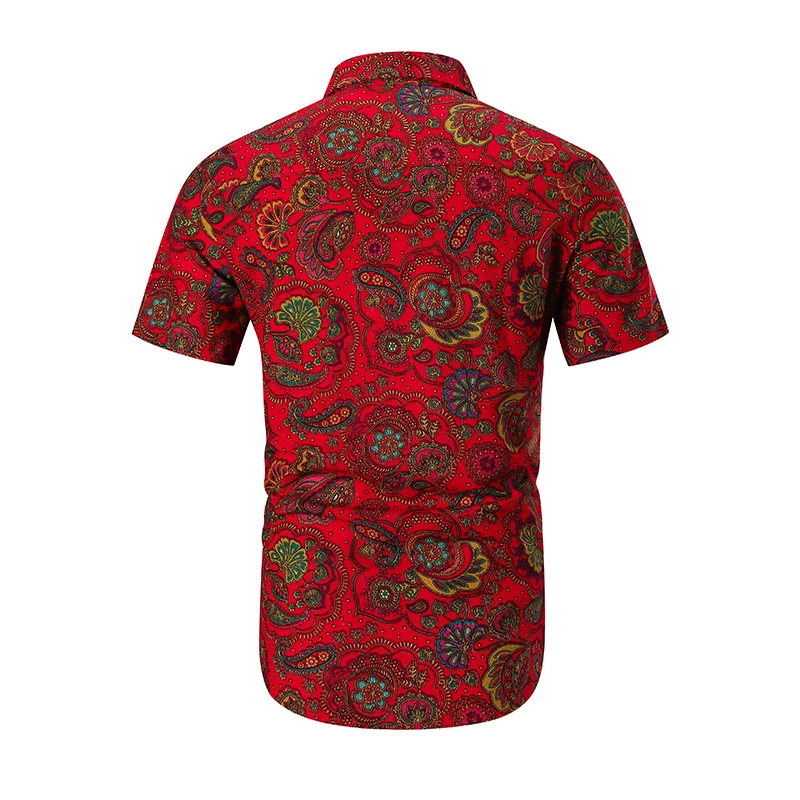 Мужская рубашка с коротким рукавом Повседневная цветочным принтом Новинка лета