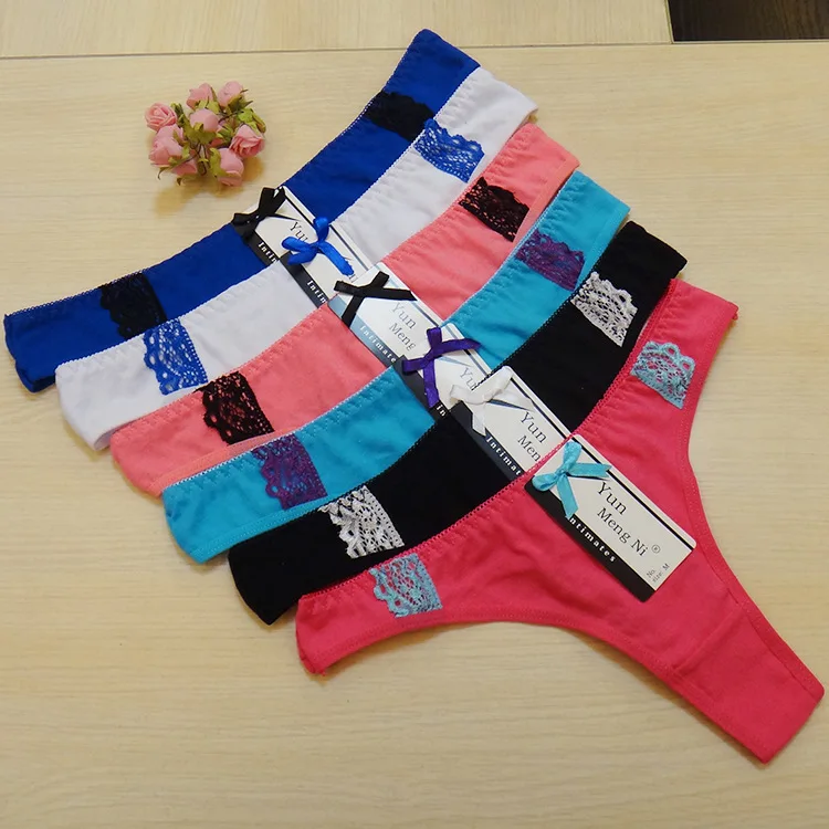 Хлопок женские Сексуальные Стринги Трусики Трусы Для Ladies t-спину Бесплатная
