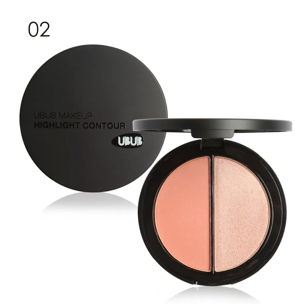 UBUB Brand Pro 2 Colors Face Powder Contour Highlighter Bronzer Palette Trimming Makeup Grooming Pressed #254827 | Красота и здоровье