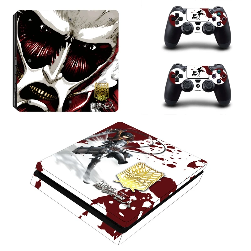 Shingeki no Kyojin наклейка на титановый чехол для Playstation 4 Slim PS4 консоль и наклейки 2