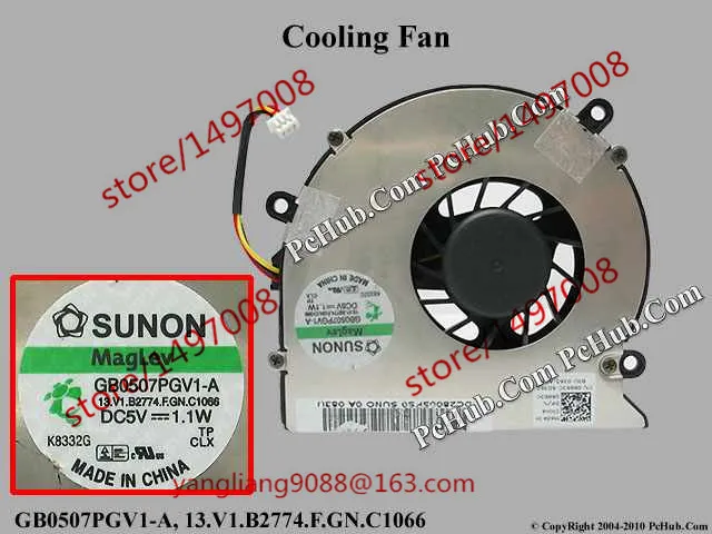 

SUNON GB0507PGV1-A 13.V1.B2774.F.GN DC 5V 1.1W Server Baer Fan