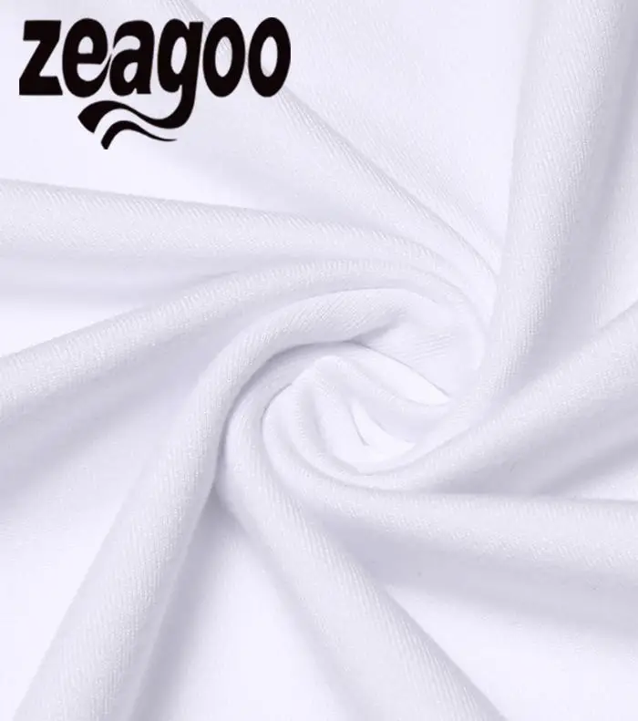 Zeagoo Повседневное одноцветное Plain Crew Neck Slim Fit мягкий короткий рукав Футболка белая