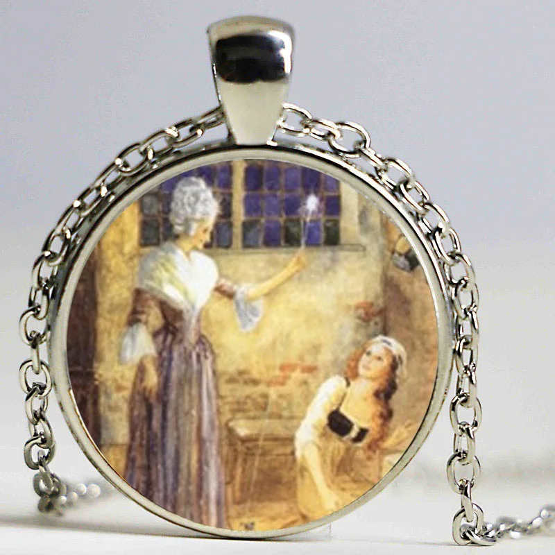 Оптовая продажа Золушка ожерелье Jewelry аниме картинка стеклянный кабошон