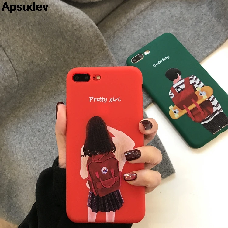 Чехол Apsudev для iphone 6 6s plus 7 8 мягкий матовый Силиконовый чехол из ТПУ мальчиков и