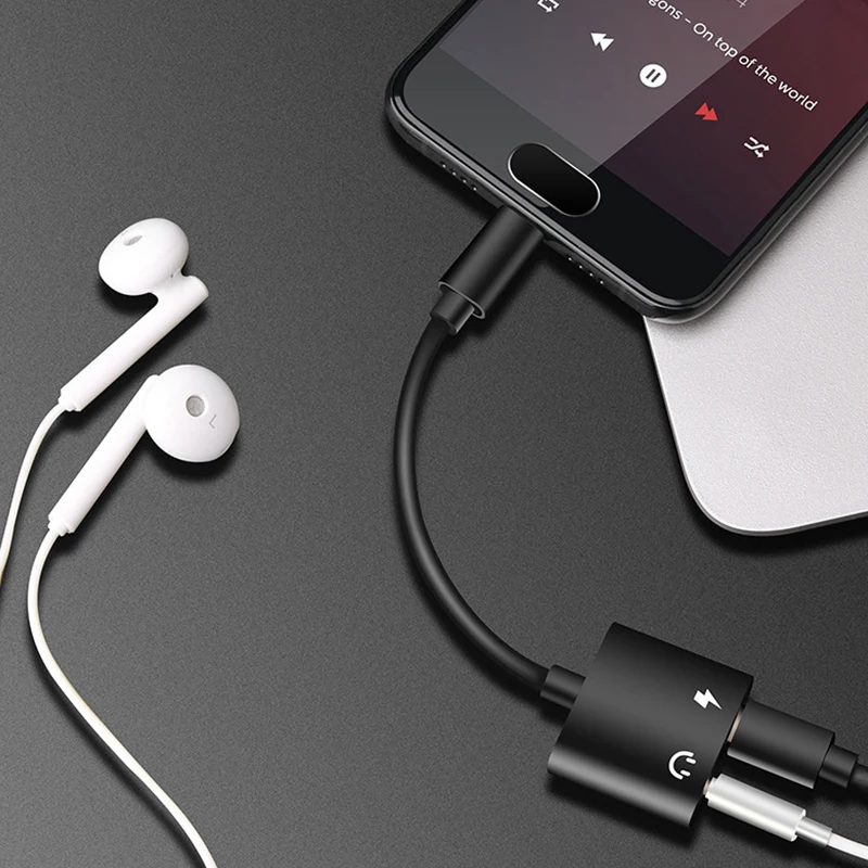 Usb type C адаптер зарядное устройство аудио кабель 2 в 1 тип-c до 3,5 мм разъем для наушников вспомогательный конвертер для Xiaomi сплиттер кабель