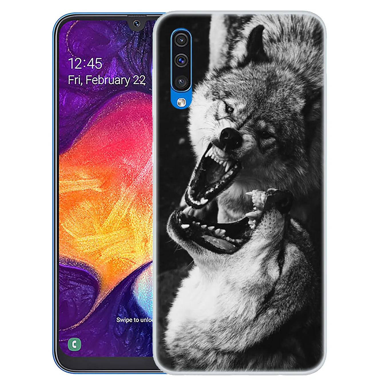 Классический жесткий прозрачный чехол lawaza с волком для Samsung Galaxy A10 A20 A30 A40 A50 A60 A70 M40