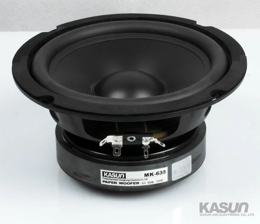 1 шт. KASUN MK-630 6,5 дюймовый динамик вуфера драйвер блок большой магнит черный бумажный конус 8ohm/120 Вт Fs 42 Гц D167mm
