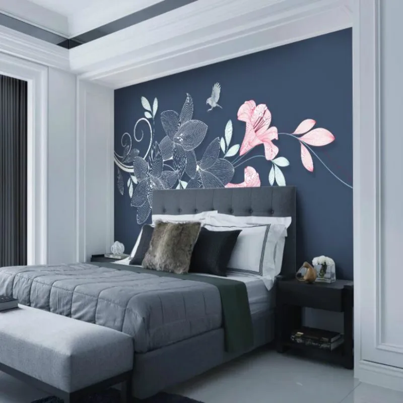 Настенная бумага на заказ цветок птица растение фон для украшения стен живопись