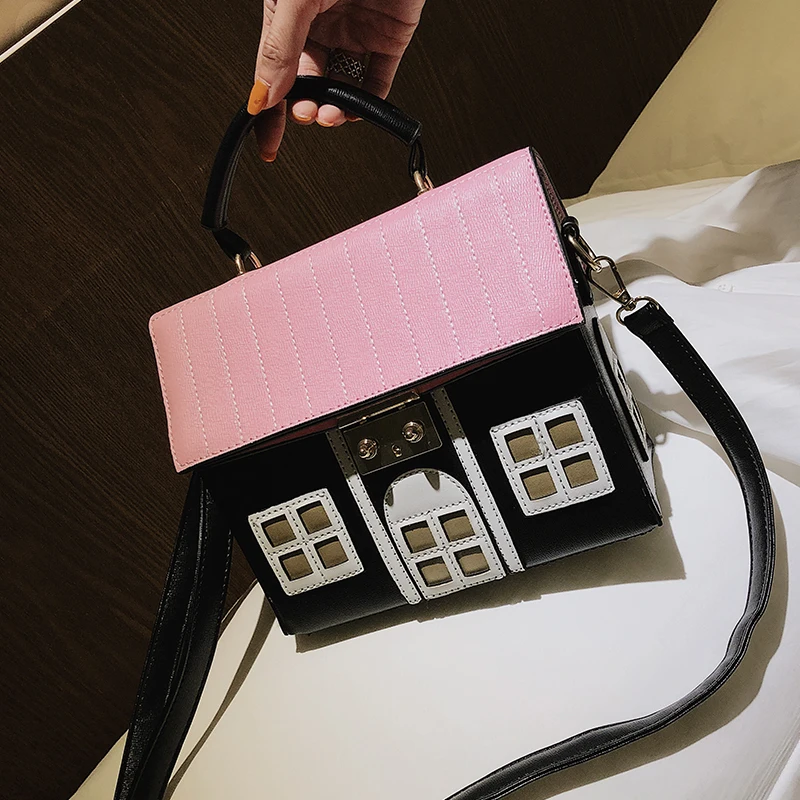 Женская Индивидуальная сумка тоут в форме дома женская из искусственной кожи на плечо через для дам