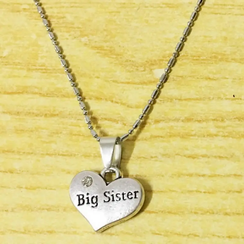 Ожерелье со стразами в форме сердца для сестры/сестры 2 шт. | Украшения и