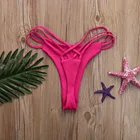 Женское сексуальное бикини, сплошной цвет, с низкой талией, купальный костюм, бикини, стринги, Плавки бикини, бикини-танга A1