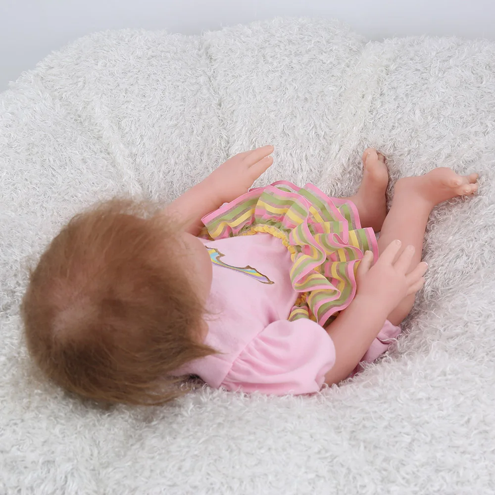 NPKDOLL Reborn Baby lifelike для новорожденных девочек мягкий мохер закрытые глаза Спящая