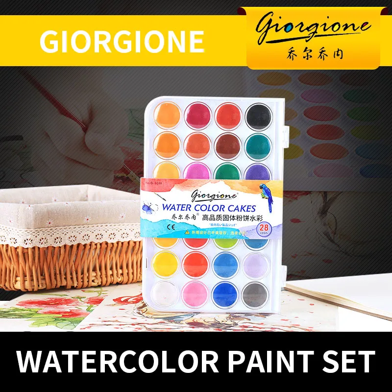 

36Colors Powder Solid Watecolor Paint Set With Paint Brush Bright Color Portable Water Color PigmentFor Students Art Supplies