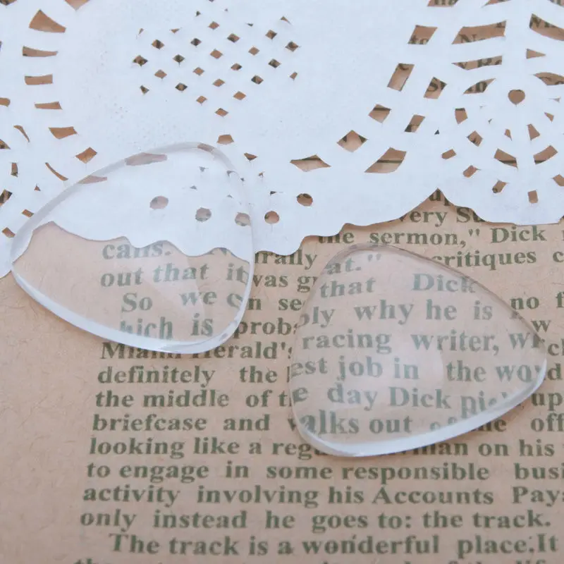 25 мм треугольный плоский задний прозрачный стеклянный кабошон высокое качество