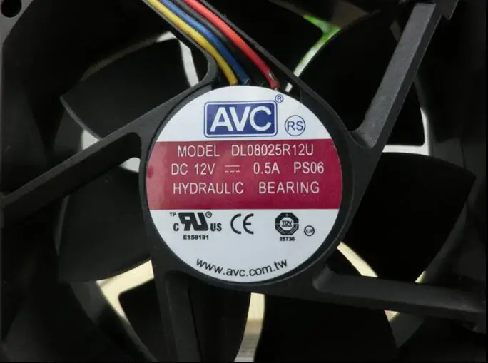 AVC 8025 12V0. 5A 8 см большой объем воздуха ШИМ четырехпроводная регулировка скорости CPU