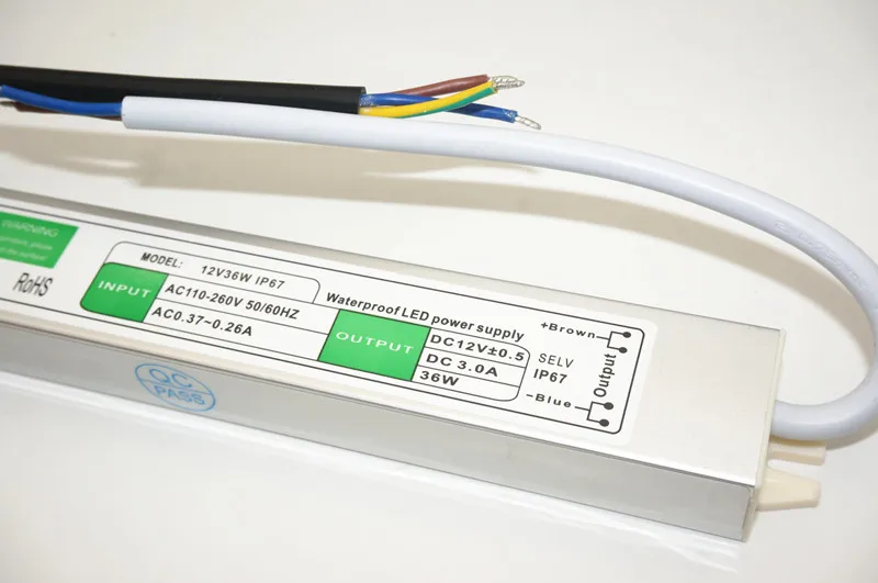 Водонепроницаемый Электронный трансформатор для светодиодной ленты источник