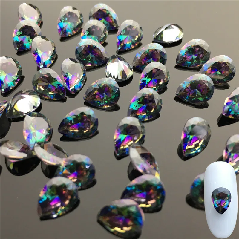 Fashion 3D Nail Art Crystal Hot Drill High Quality Glamour Diamond Rhinestone Dip Shape Decoration | Дом и сад