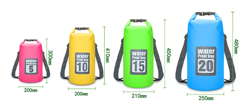 Качественные ультралегкие 5L/10L/15L/20L водонепроницаемые сумки для хранения сухих мешков для каноэ каяк Рафтинг Спорт на открытом воздухе сумки для плавания