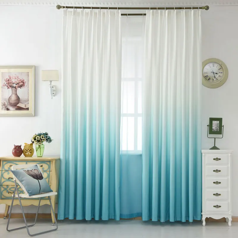 Синие занавески для гостиной современные декоративные спальни с 3d принтом тюль и