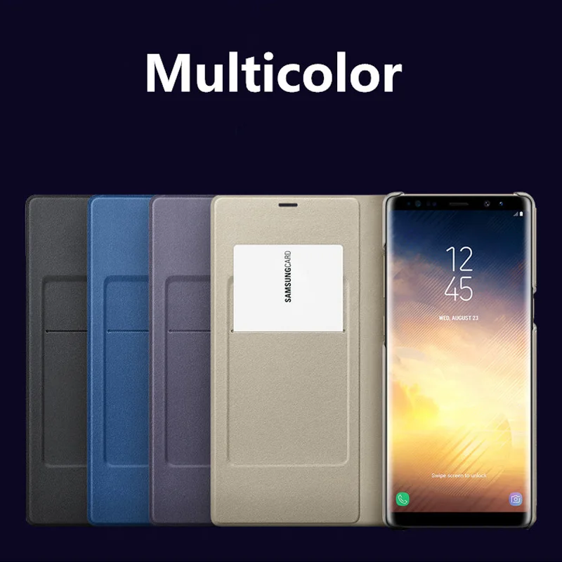 100% Оригинальный Официальный чехол-бумажник для Samsung Galaxy Note8 Note 8 со светодиодной