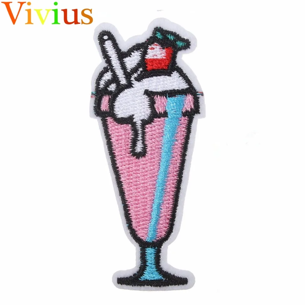 1 шт. вышитые нашивки с напитками для одежды Приклеивание утюгом аппликация