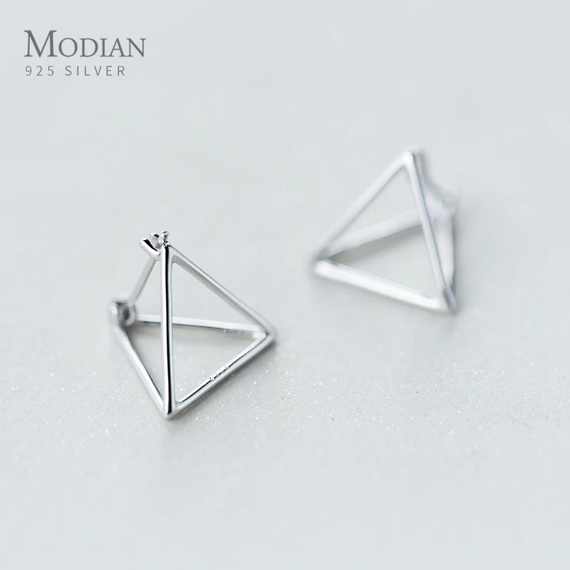 Modian Line треугольные серьги-гвоздики серьги Мода Шарм 925 серебро золото и розовое