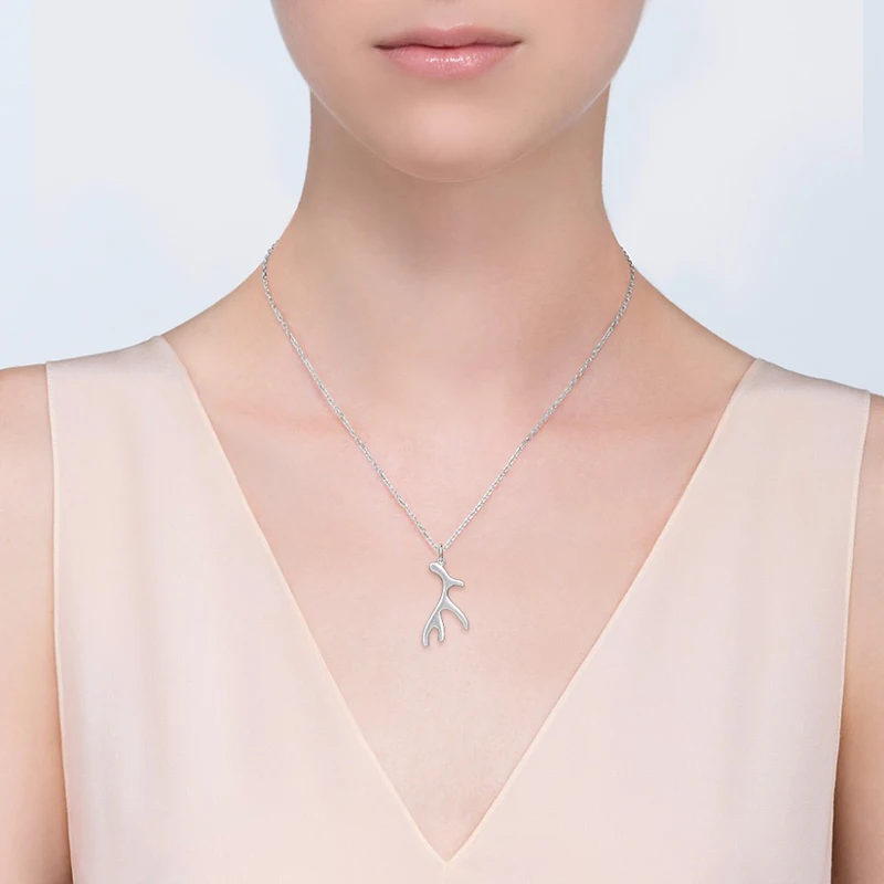SG New arrival 925 sterling silver pendant necklace with fasion jewellery Smeared Angel Feather Necklaces for women gifts