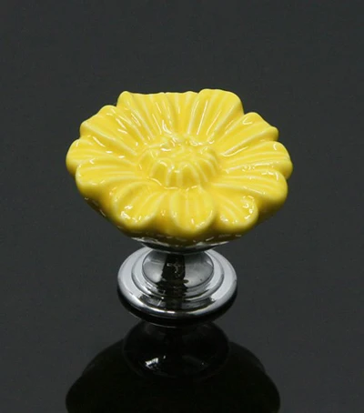 Chrysanthemum Ceramics Knobs Furniture Drawer Wardrobe Handle Kitchen Cabinets Cupboard Dresser Children's Room Pull Door |