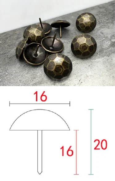 Turtle Back Bronze 100 шт./лот dia.16 мм сетка черепаха задний узор декоративная прихватка хобнойль обивка гвоздь пистолет черный бронзовый античный золотой серебряный штифт - Цвет: Turtle Back Bronze