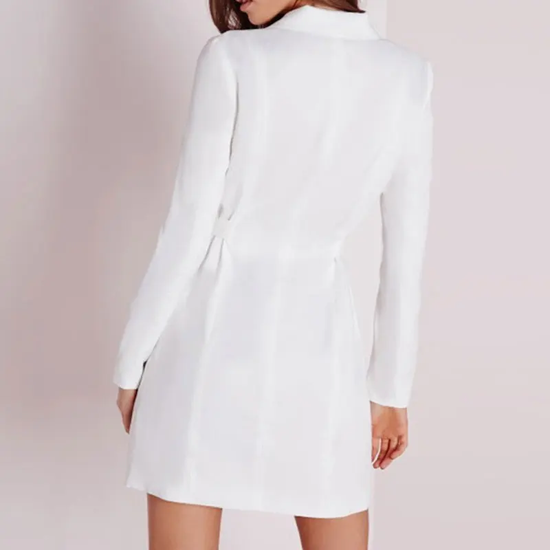 Элегантные длинные пр пиджаки для женщин Костюм 2018 Подпоясанный с длинным