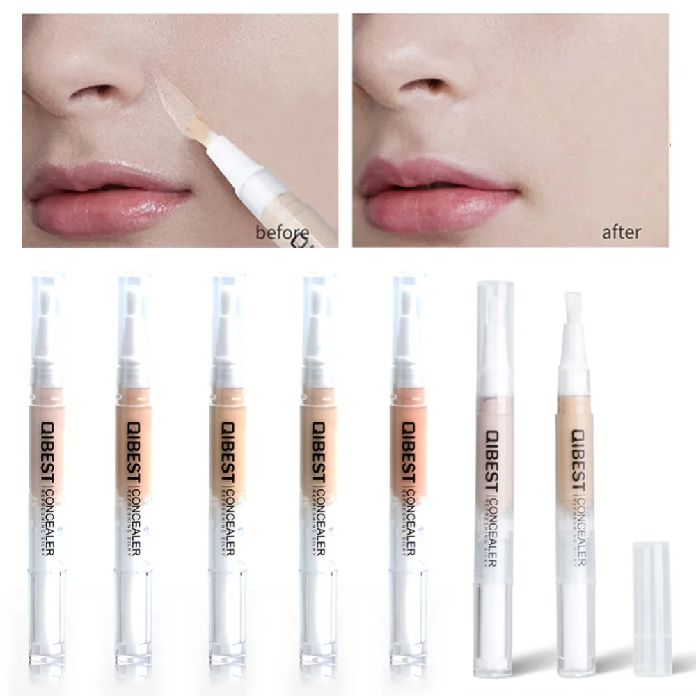 QIBEST Rotating Face Eyes Concealer Pen Easy to use Waterproof Full Coverage Repairing Stick Brighten Skin Nude Makeup #281348 | Красота и